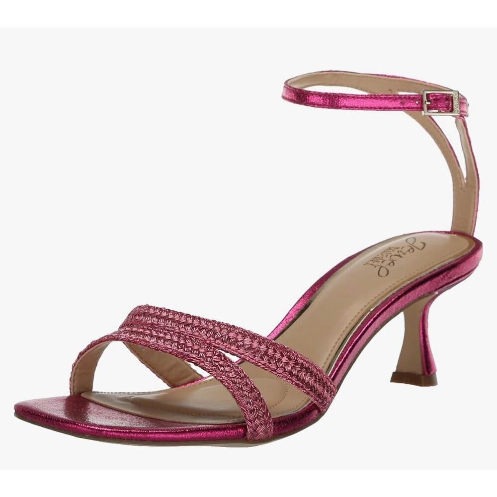 Jewel Badgley Mischka Hayzel Metallic Kitten Heel Sandal Size 5.5 NWT